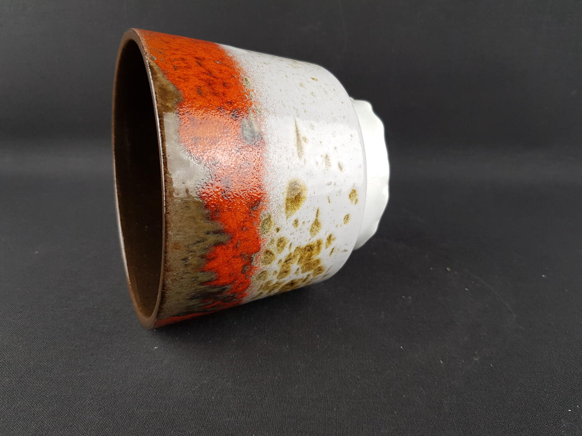 Vintage MAREI KERAMIK Orange Fat Lava Planter / Flower Pot with Berlin decor 12/2 West German Pottery 1970s