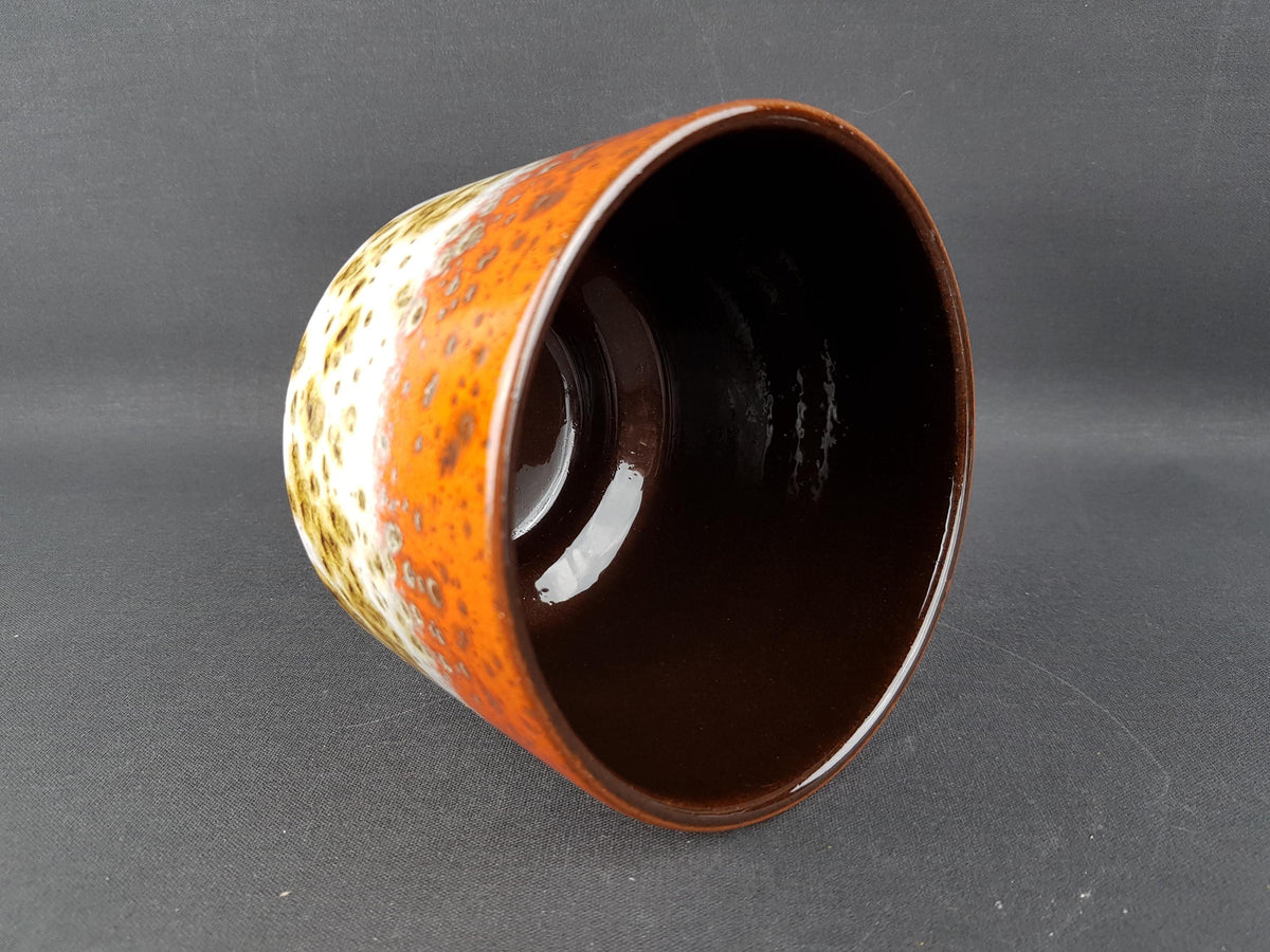 Vintage MAREI KERAMIK Orange Fat Lava Planter / Flower Pot with Berlin decor 12/2 West German Pottery 1970s