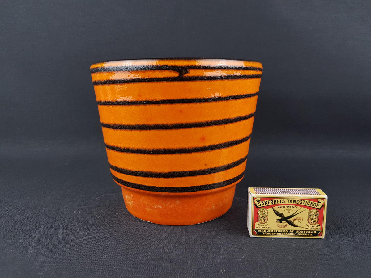 Vintage FOHR KERAMIK Orange Fat Lava Planter / Flower Pot West German Pottery 1960-70s