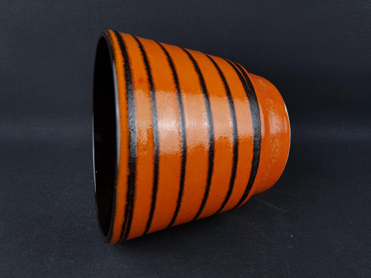 Vintage FOHR KERAMIK Orange Fat Lava Planter / Flower Pot West German Pottery 1960-70s