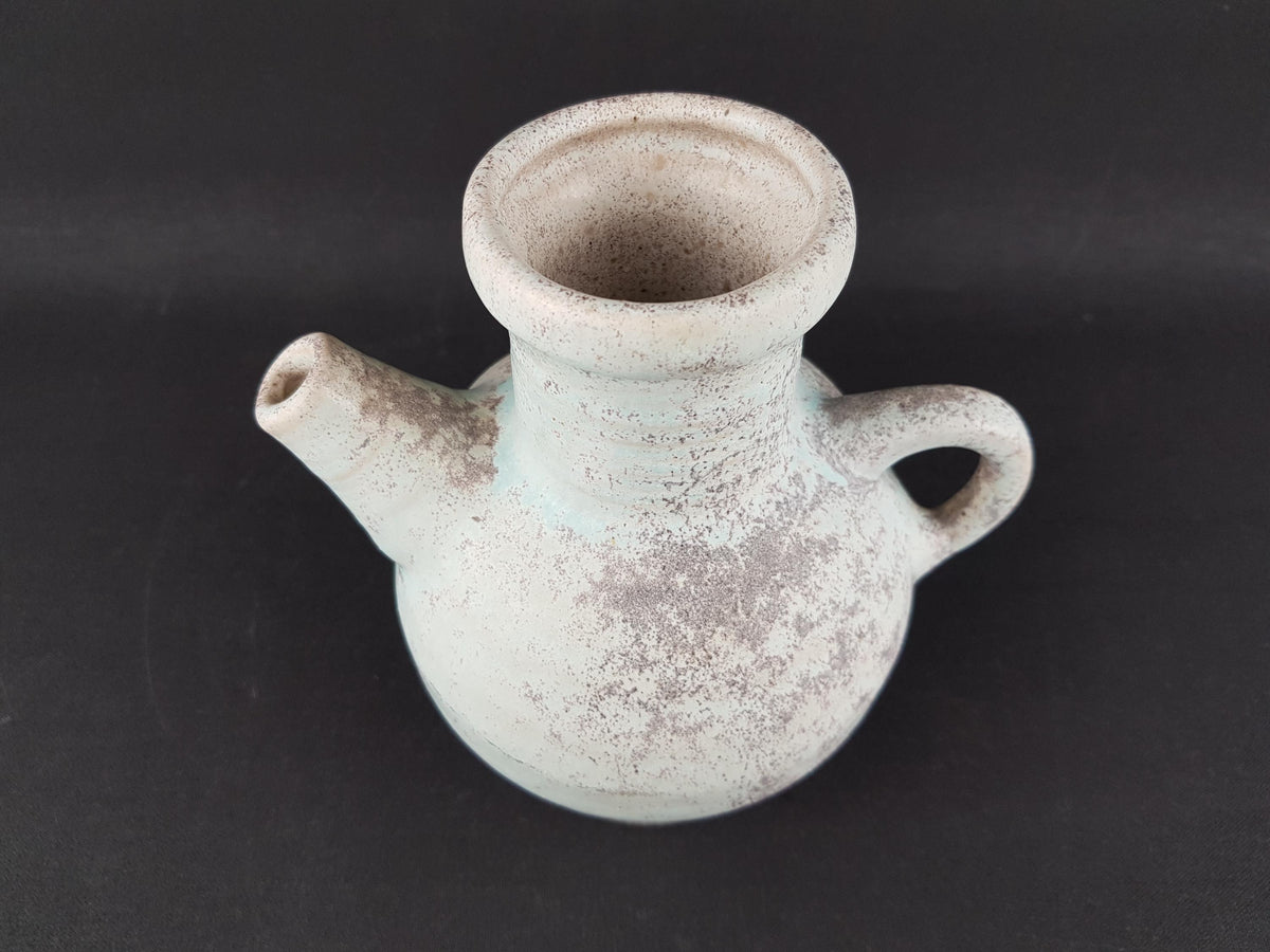 Vintage VEST KERAMIEK Beige/ Blueish Vase Dutch Pottery 1970s
