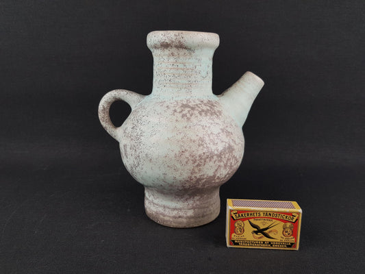 Vintage VEST KERAMIEK Beige/ Blueish Vase Dutch Pottery 1970s
