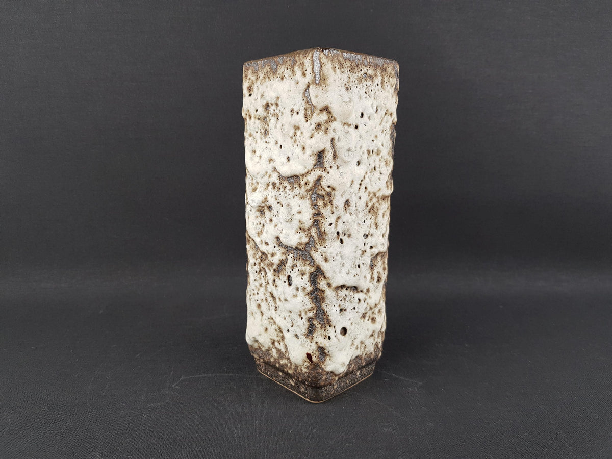 Vintage JOPEKO KERAMIK Brown and Beige Vase with Alaska Decor West German Pottery 1970s Fat Lava Era