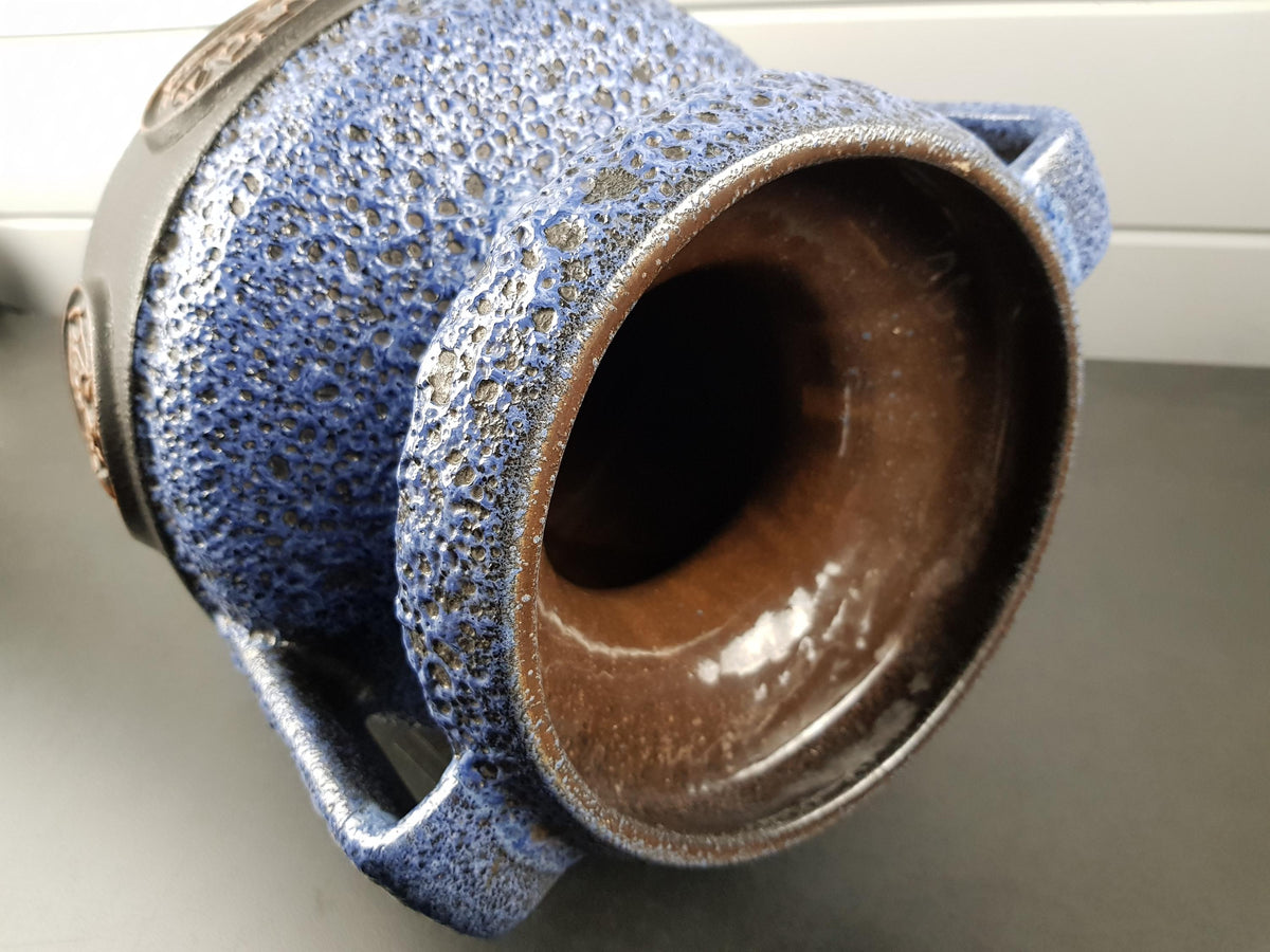 Vintage JOPEKO Blue Vase – Scandinavian Viking Decor – 1970s RARE