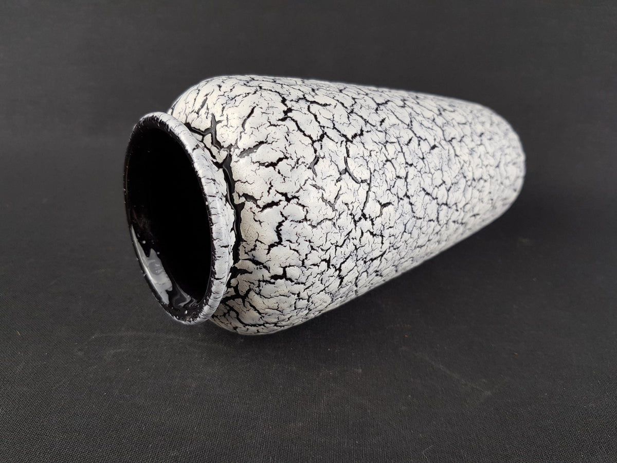 Vintage JASBA KERAMIK White Fat Lava Vase 127 20 with Cortina Decor 1950s