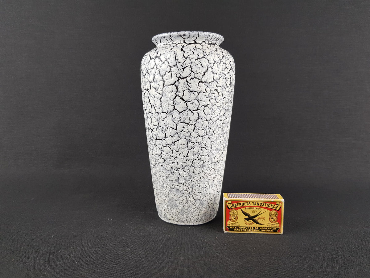 Vintage JASBA KERAMIK White Fat Lava Vase 127 20 with Cortina Decor 1950s