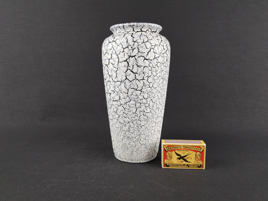 Vintage JASBA KERAMIK White Fat Lava Vase 127 20 with Cortina Decor 1950s