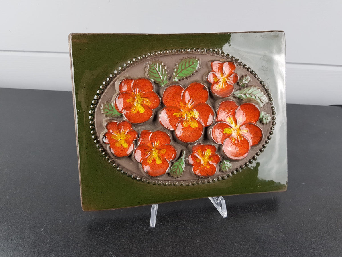 Vintage Scandinavian JIE GANTOFTA SWEDEN Wall Plate Flower decor 850 1960s