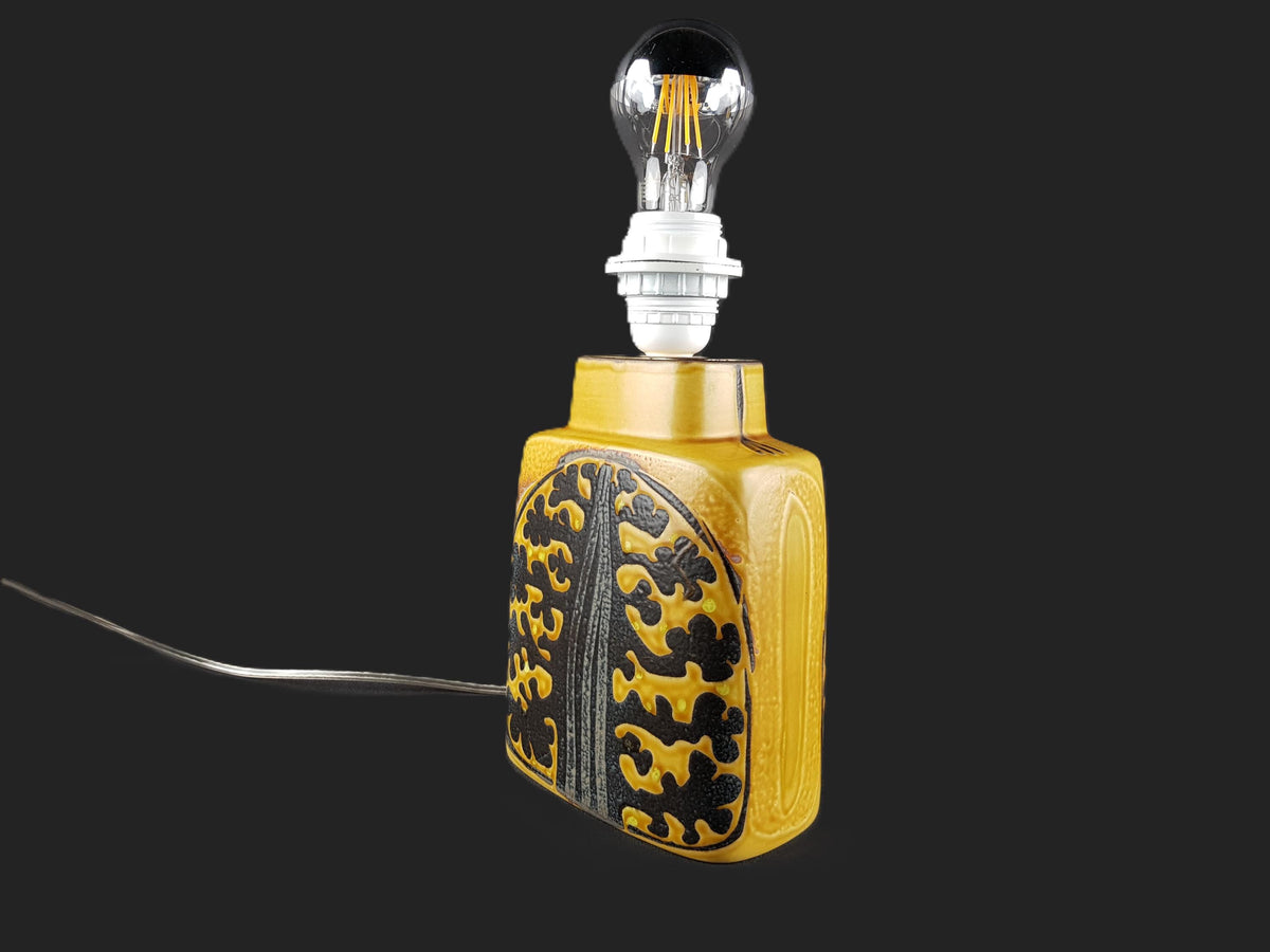 Rare Vintage ROYAL COPENHAGEN Ocher Tablelamp from the Baca Design Line by Johanne Gerber from Denmark Danish Pottery 1960-70