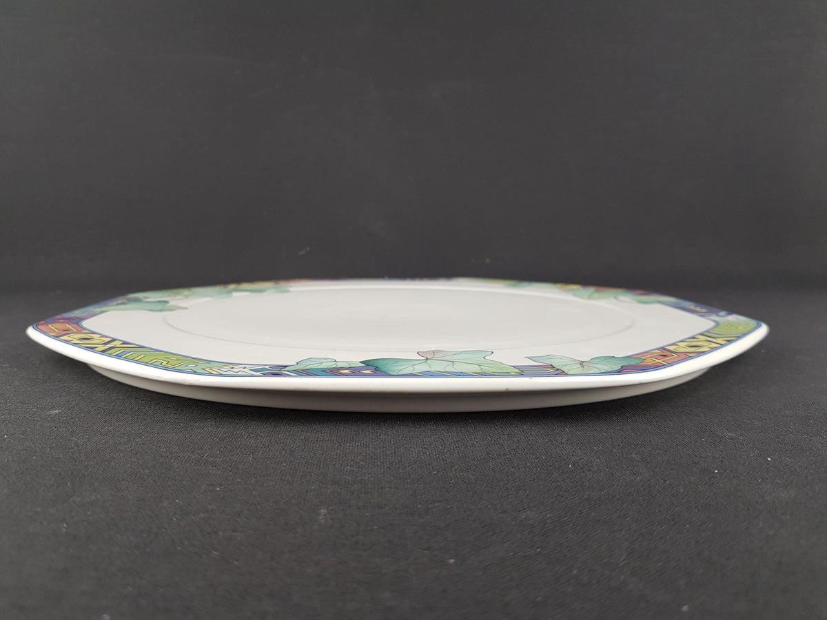 Vintage VILLEROY and BOCH White Plate with Pasadena Decor West Germany 1980s