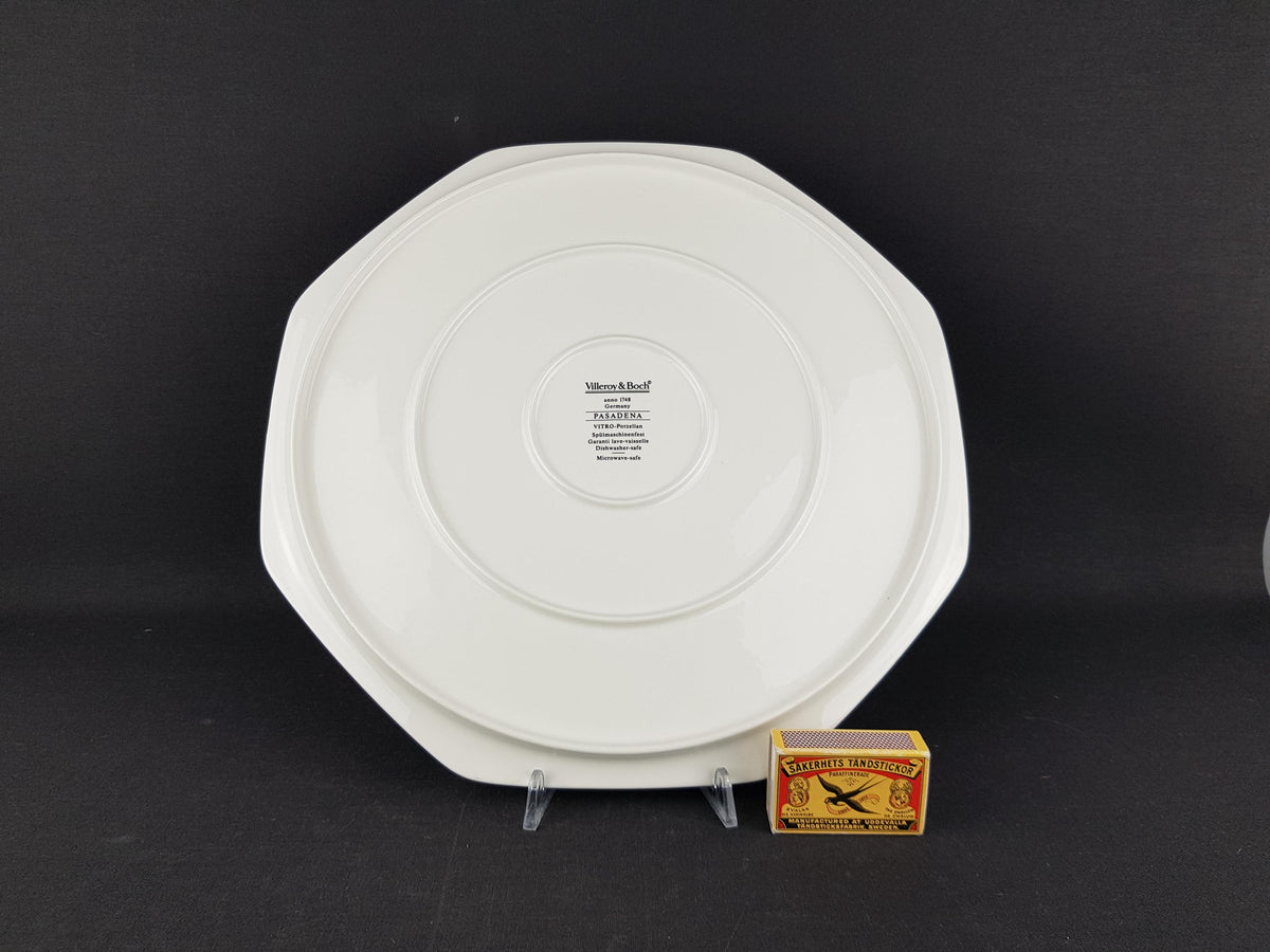 Vintage VILLEROY and BOCH White Plate with Pasadena Decor West Germany 1980s