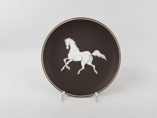Vintage RUSCHA KERAMIK Wall Plate with Horse Decor 717 1 West German Pottery 1960s