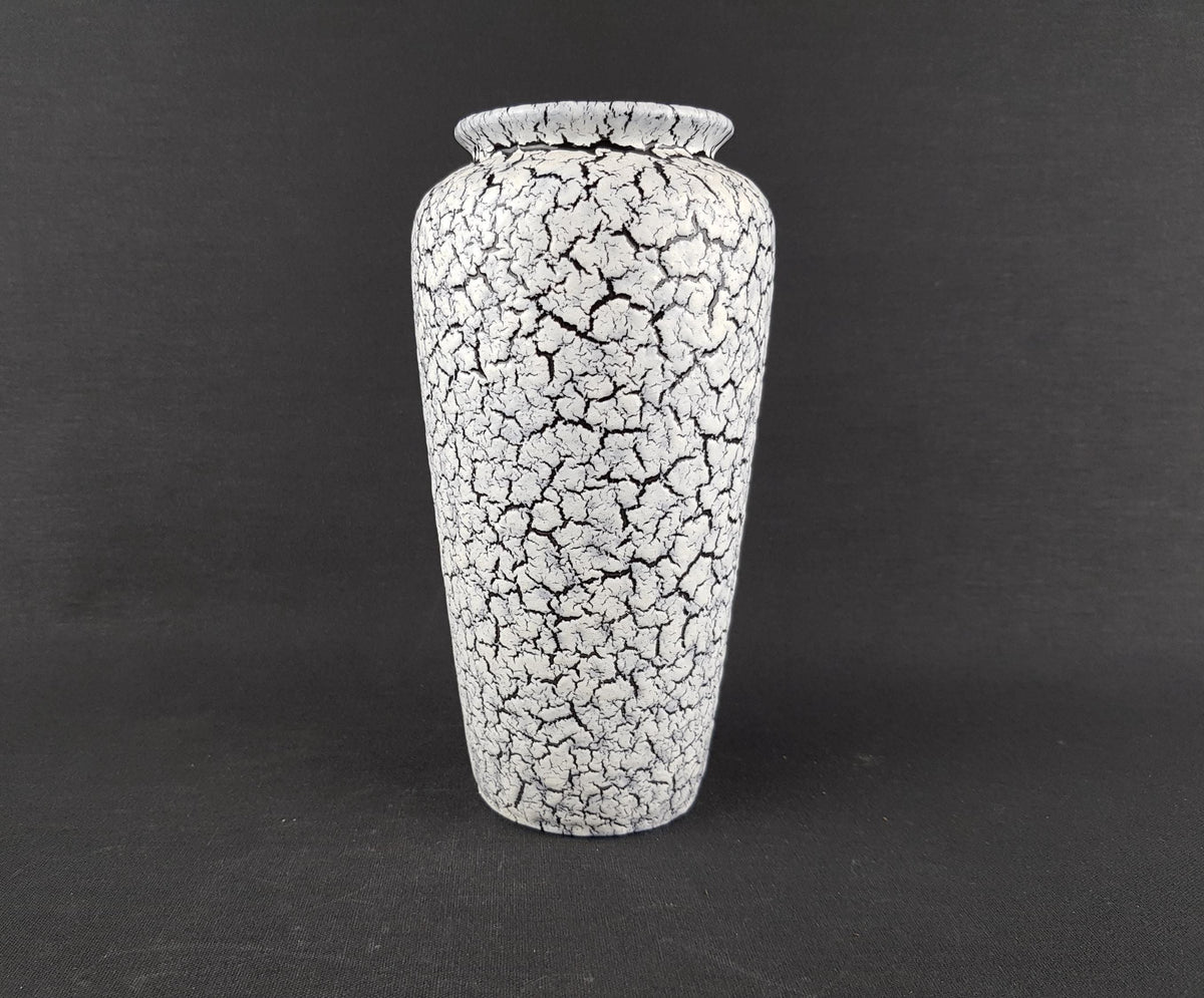 Vintage JASBA KERAMIK White Fat Lava Vase 127 20 with Cortina Decor 1950s