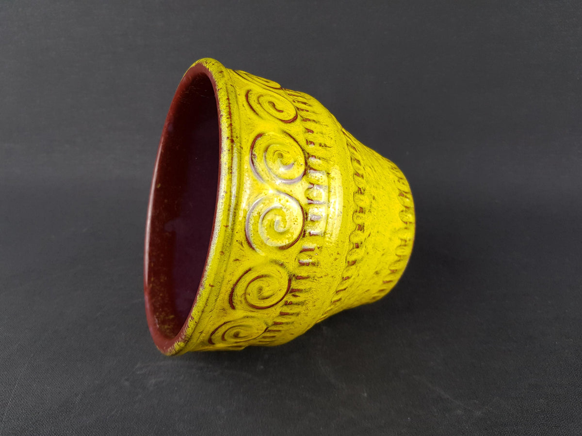 Vintage JASBA KERAMIK Gotland Series Yellow Planter N065/2212 West German Pottery 1970s