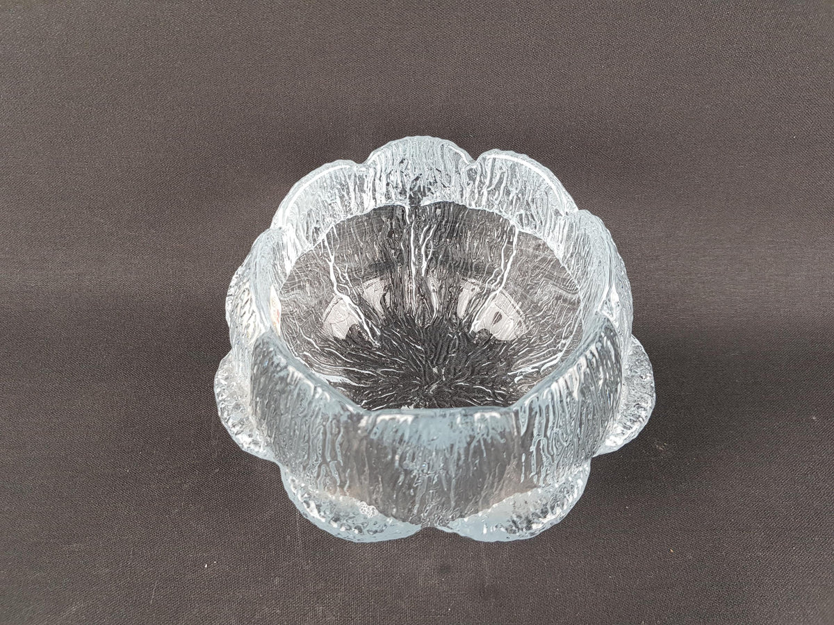 Vintage HOLMEGAARD Glass Bowl Candle Holder Akande by Sidse Werner 1970s