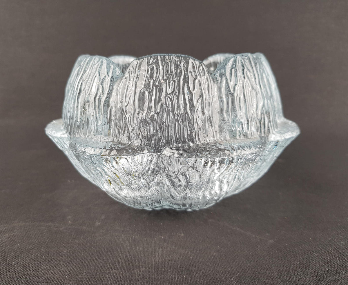 Vintage HOLMEGAARD Glass Bowl Candle Holder Akande by Sidse Werner 1970s