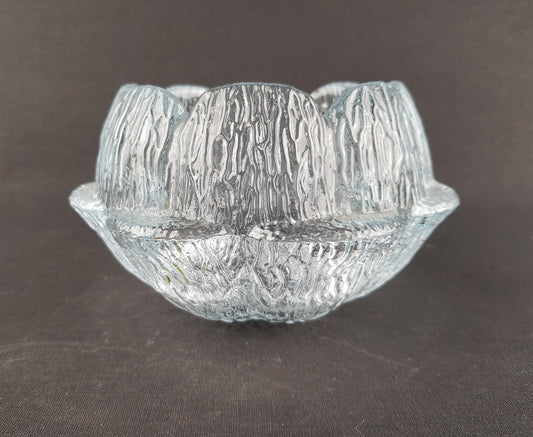 Vintage HOLMEGAARD Glass Bowl Candle Holder Akande by Sidse Werner 1970s