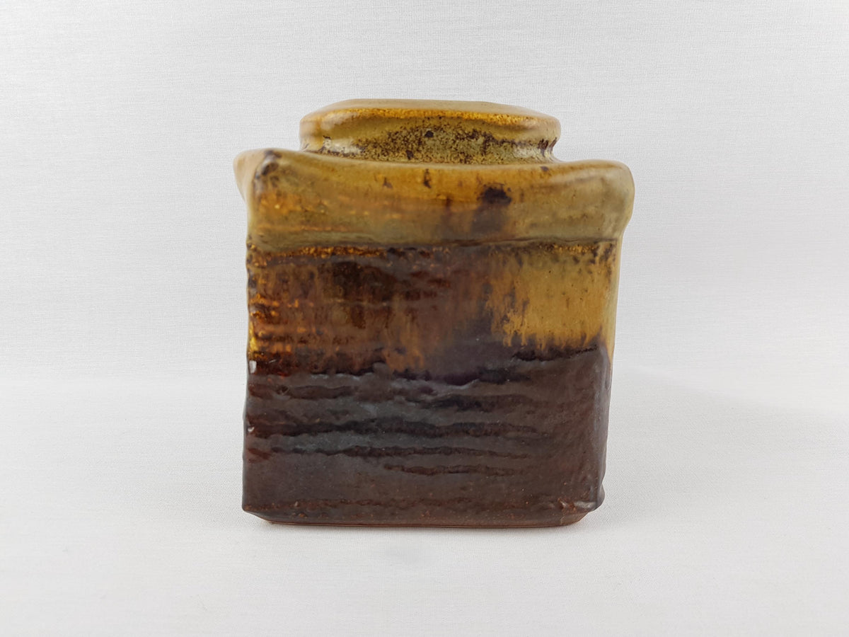 Rare Vintage STEULER KERAMIK Brown Ceramic Vase 916 by Heiner Balzar from the Objekt Series West German Pottery 1980s