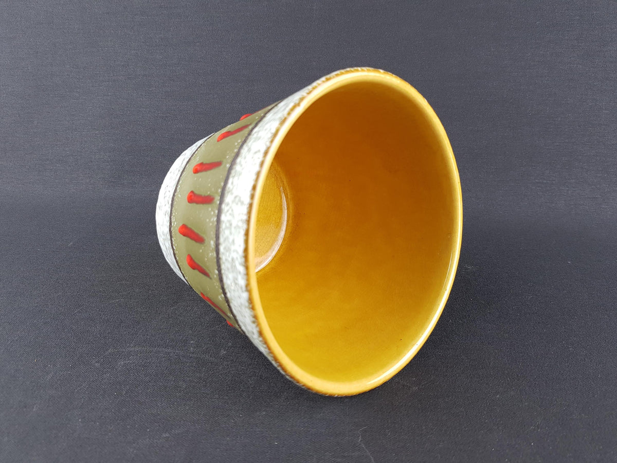 Vintage JASBA KERAMIK Green Planter with Red Drips West German Pottery 1970s