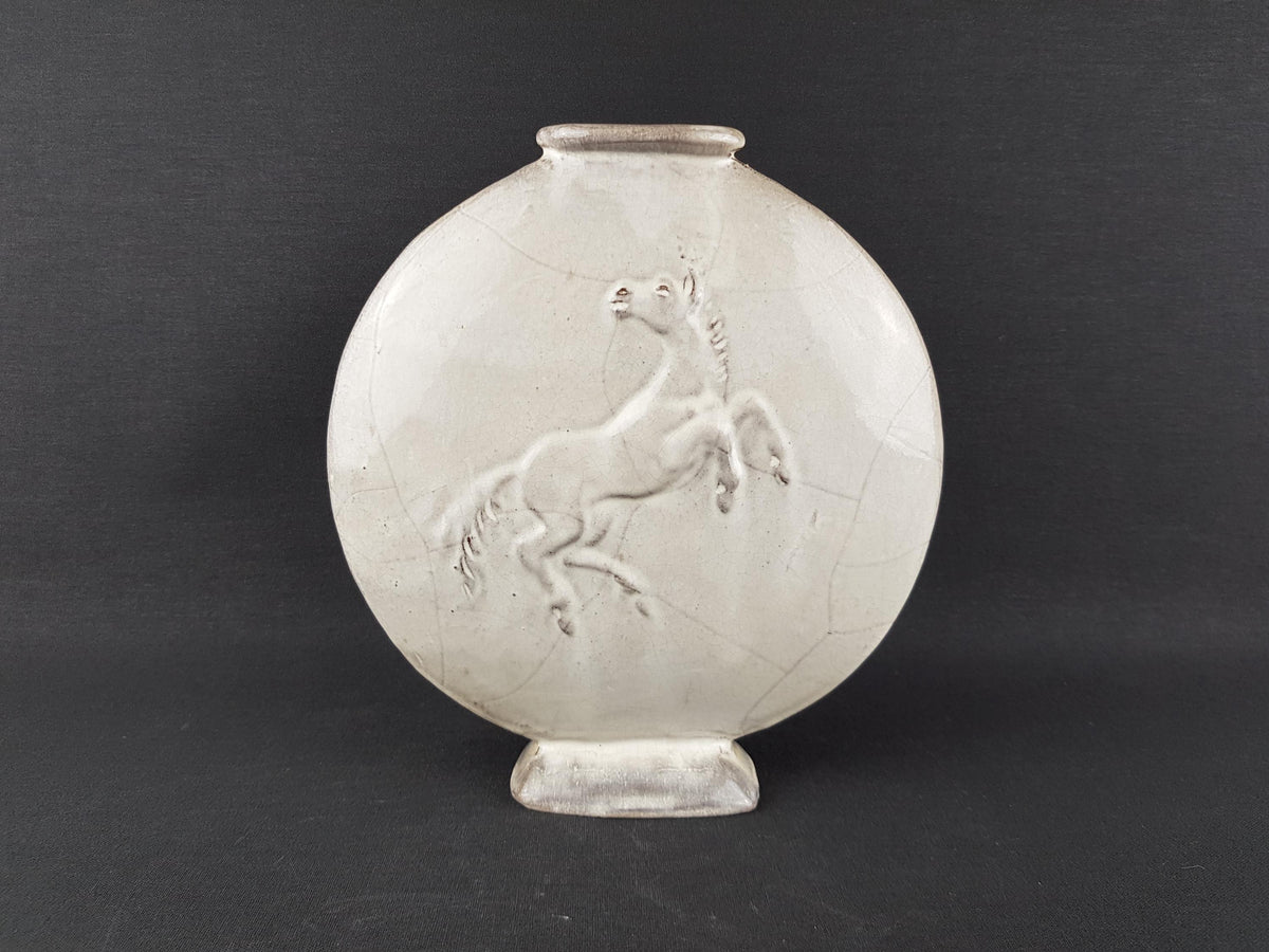 Art Deco - GROOTENBURG TÖPFEREI KREFELD Vase with Horse Decor by Paul Dresler, West German Pottery 1920-30s