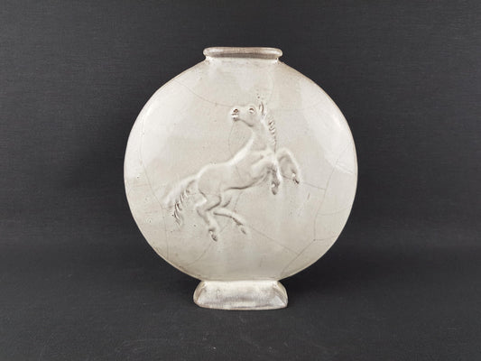 Art Deco - GROOTENBURG TÖPFEREI KREFELD Vase with Horse Decor by Paul Dresler, West German Pottery 1920-30s