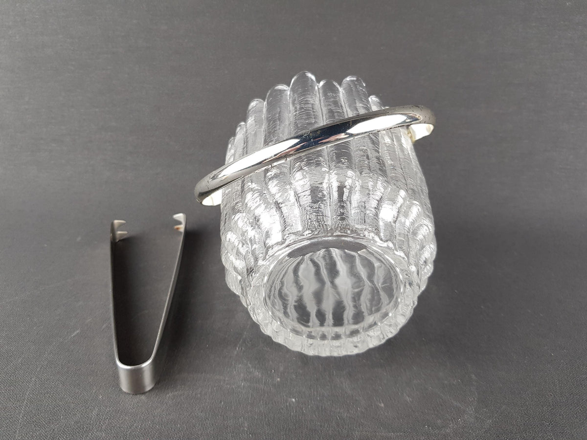 Vintage ANNA HUETTE Ice Cooler, Textured Glass German Glass Art 1970s