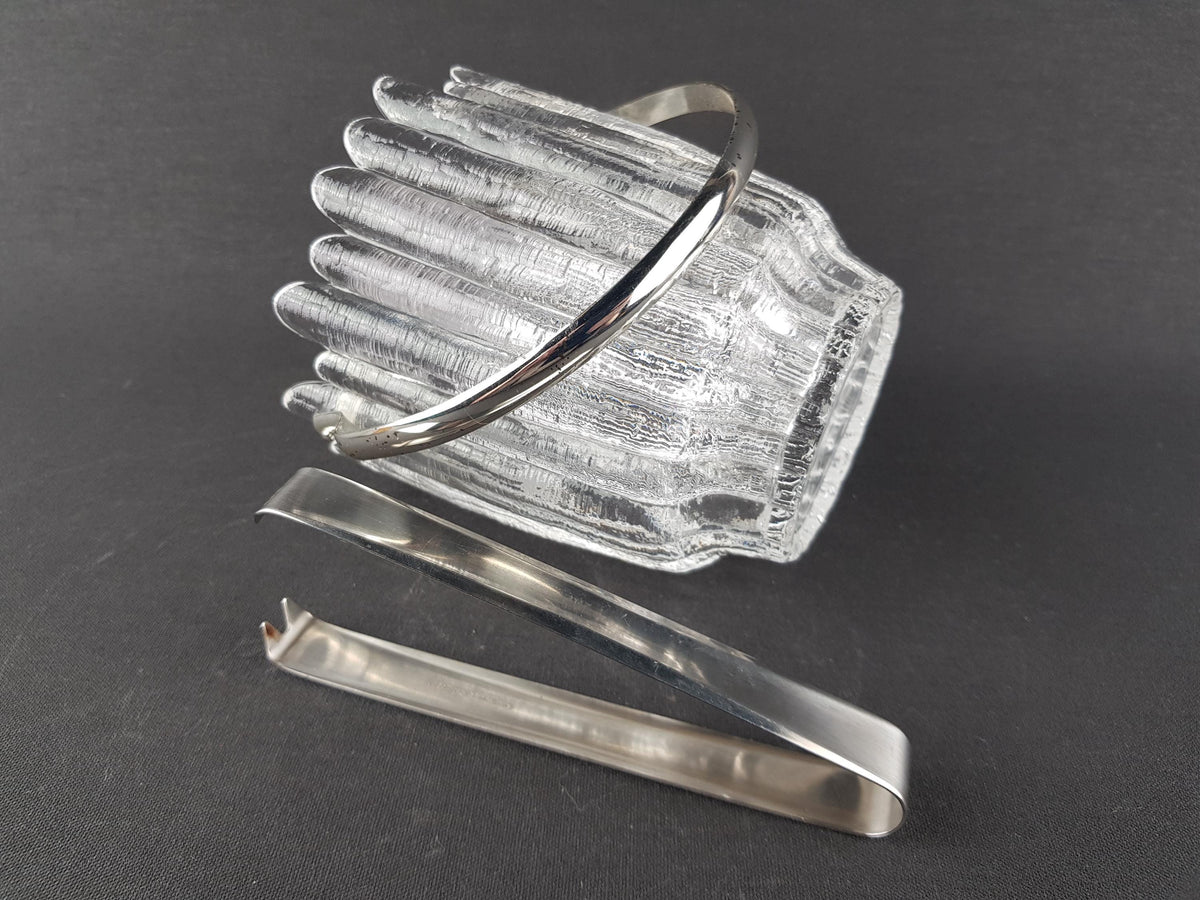 Vintage ANNA HUETTE Ice Cooler, Textured Glass German Glass Art 1970s