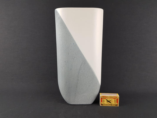 Vintage SILBERDISTEL Keramik White and Grey Vase 209/30 West German Pottery 1970s
