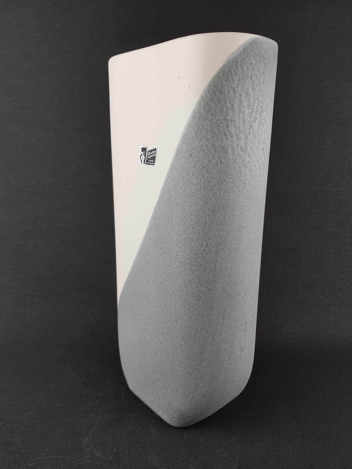 Vintage SILBERDISTEL Keramik White and Grey Vase 209/30 West German Pottery 1970s