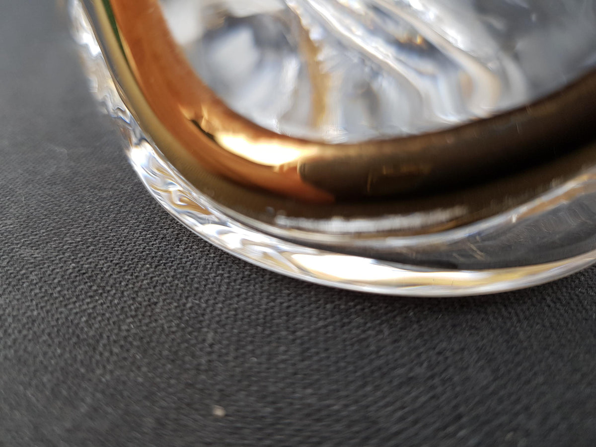 Vintage EISCH GLASHÜTTE Glass Vase Gold Decor West Germany 1960-70s