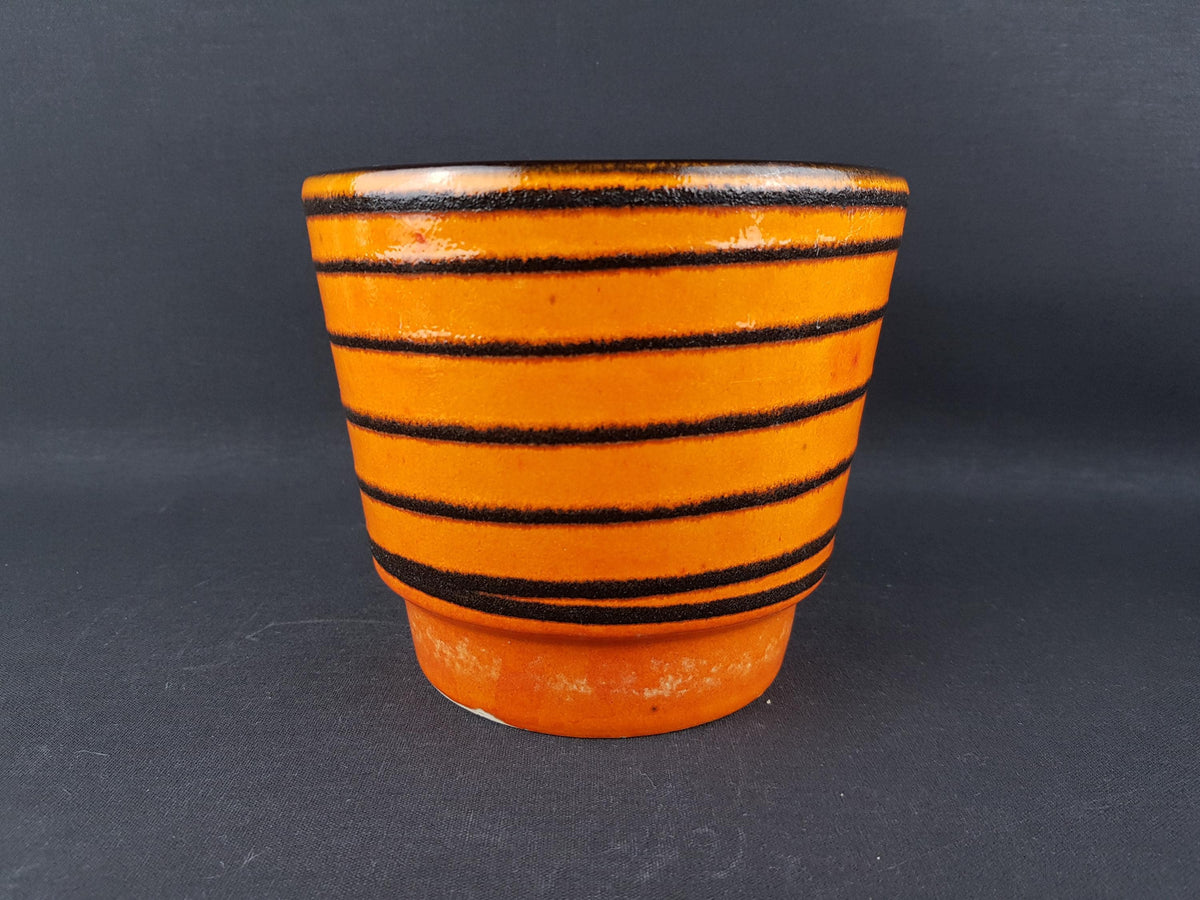 Vintage FOHR KERAMIK Orange Fat Lava Planter / Flower Pot West German Pottery 1960-70s