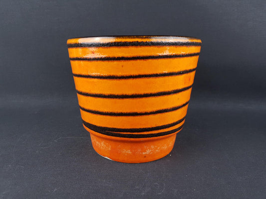 Vintage FOHR KERAMIK Orange Fat Lava Planter / Flower Pot West German Pottery 1960-70s
