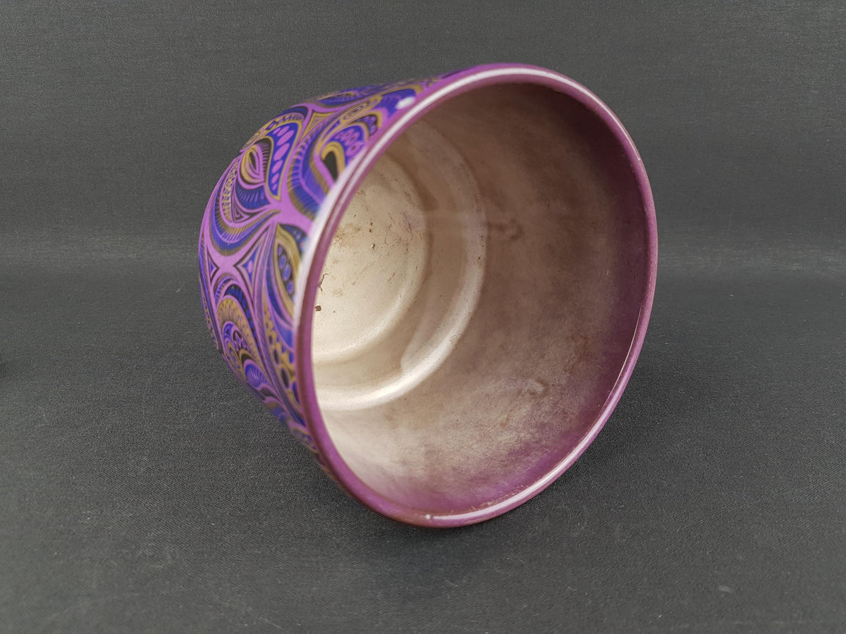 Vintage ADCO KERAMIEK Planter Flower Pot with Paisley Decor Dutch Pottery Fat Lava Era 1970's