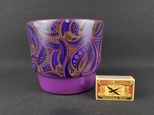 Vintage ADCO KERAMIEK Planter Flower Pot with Paisley Decor Dutch Pottery Fat Lava Era 1970's
