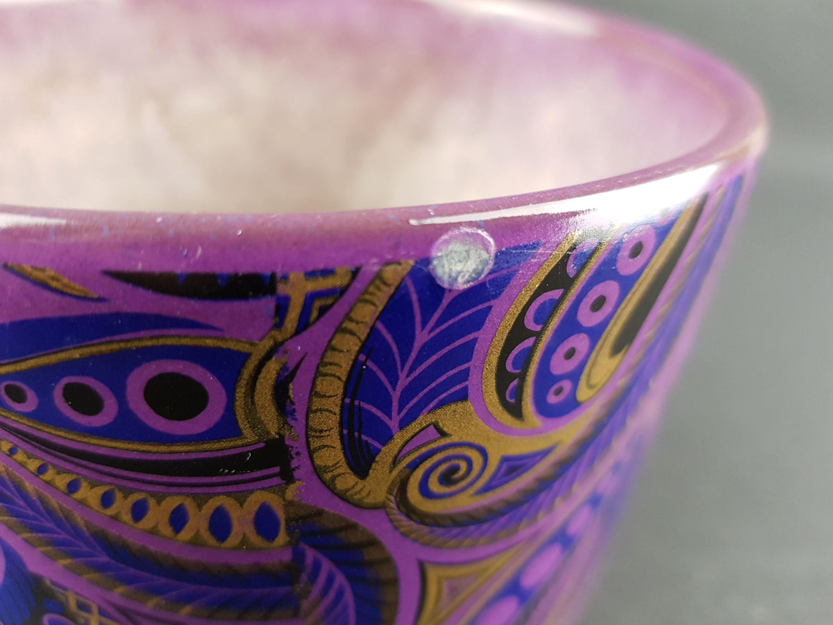 Vintage ADCO KERAMIEK Planter Flower Pot with Paisley Decor Dutch Pottery Fat Lava Era 1970's