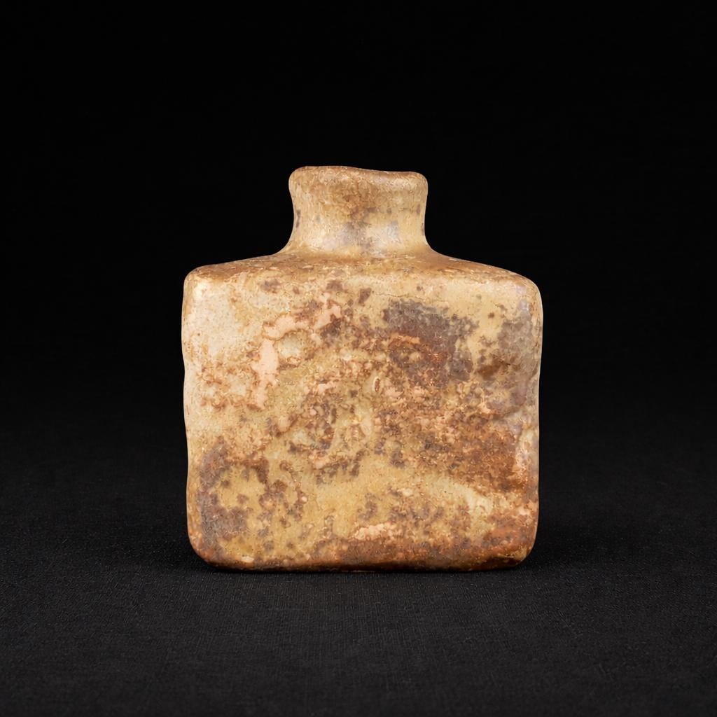 Vintage MOBACH Brown Beige Ceramic Vase from Dutch Studio Pottery 1970s