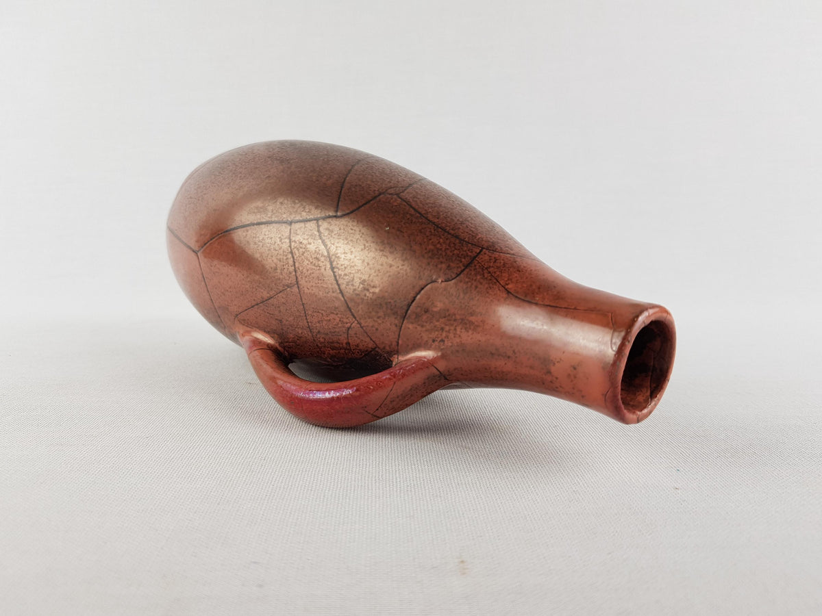 Vintage GROOTENBURG TÖPFEREI KREFELD Copper Colored Vase by Paul Dressler West German Pottery 1950s