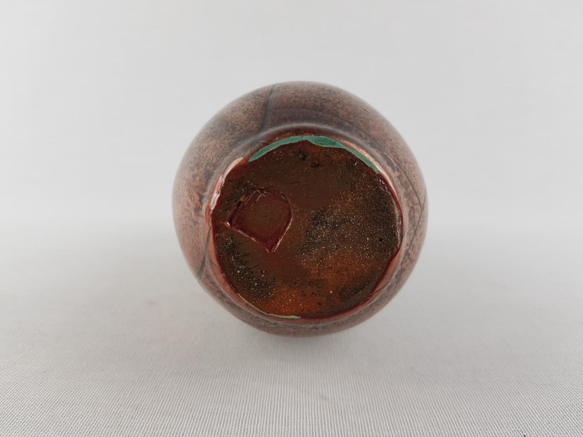 Vintage GROOTENBURG TÖPFEREI KREFELD Copper Colored Vase by Paul Dressler West German Pottery 1950s