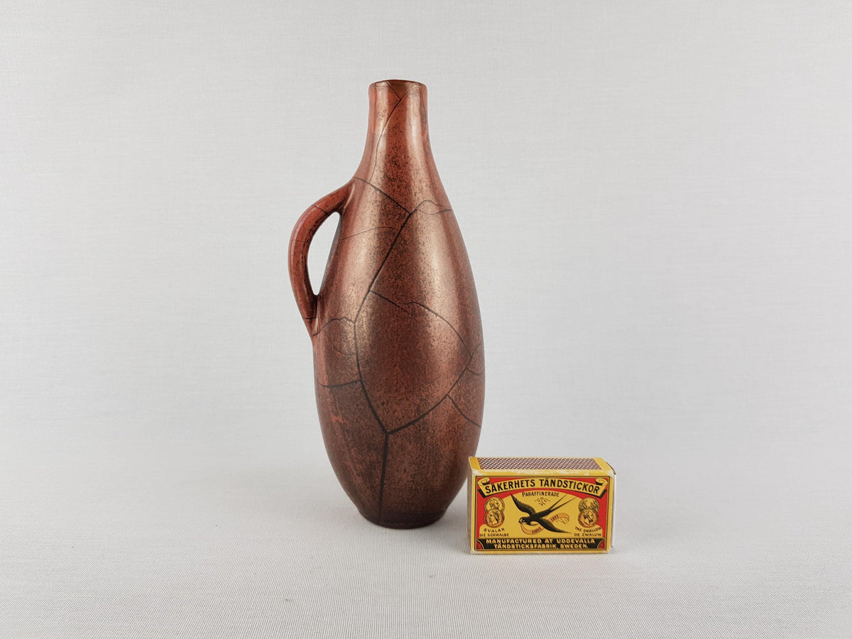 Vintage GROOTENBURG TÖPFEREI KREFELD Copper Colored Vase by Paul Dressler West German Pottery 1950s