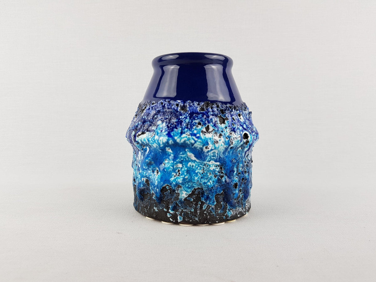 Vintage MAREI KERAMIK Fat Lava Vase with CAPRI Decor West German Pottery 1970s