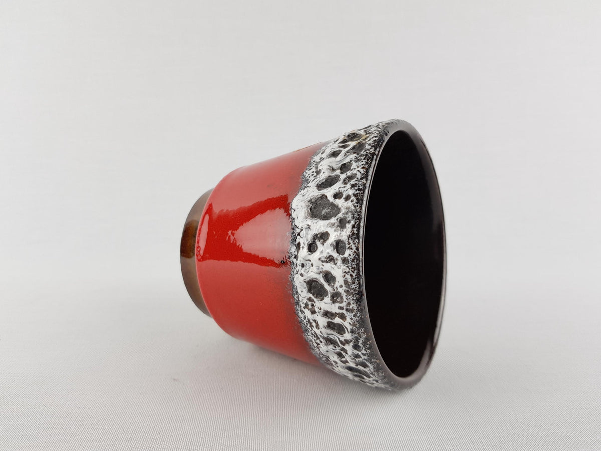 Vintage JOPEKO KERAMIK Red and Black Fat Lava Planter West German Pottery 1970s