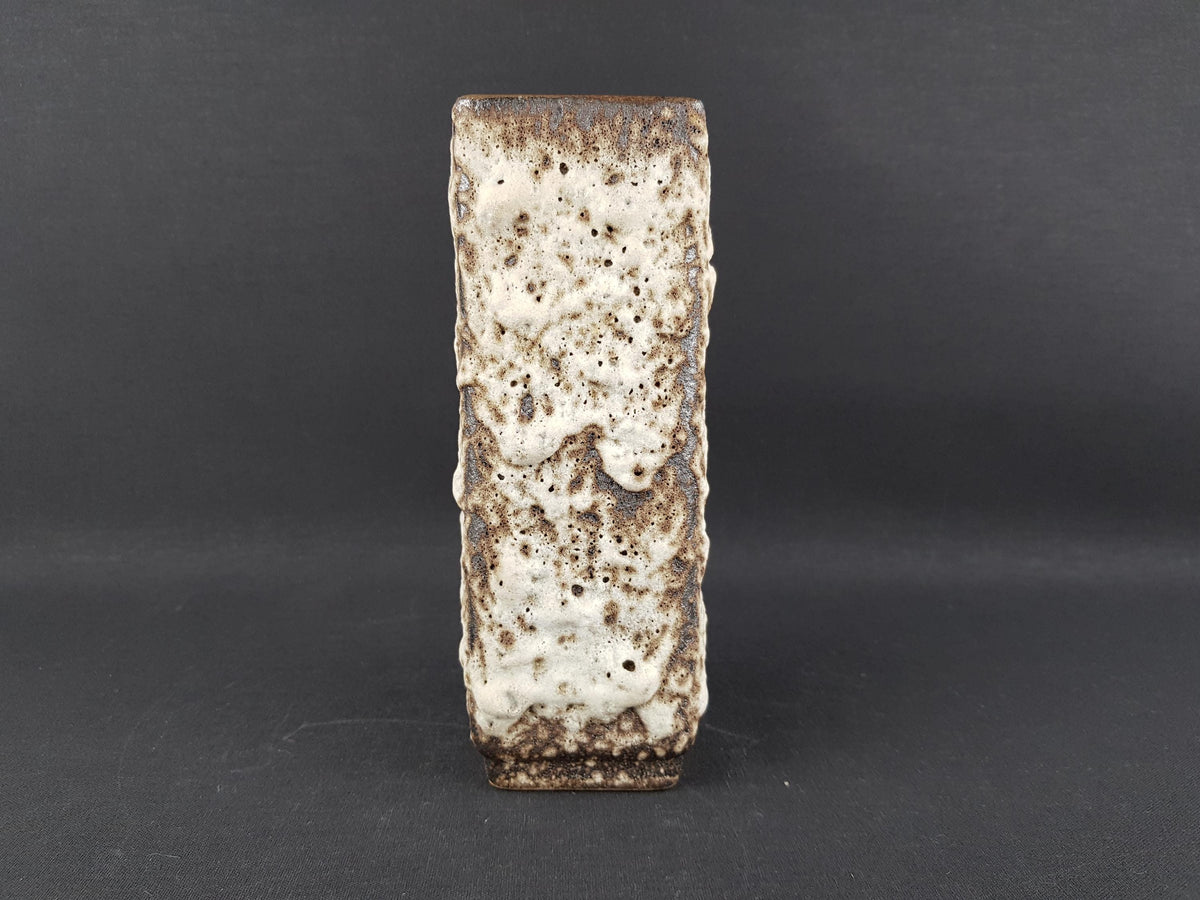 Vintage JOPEKO KERAMIK Brown and Beige Vase with Alaska Decor West German Pottery 1970s Fat Lava Era