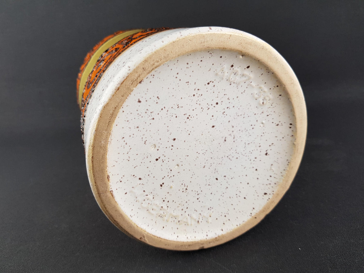 Vintage SCHEURICH KERAMIK Fat Lava Vase with Swirls decor 407 35 West German Pottery 1970s