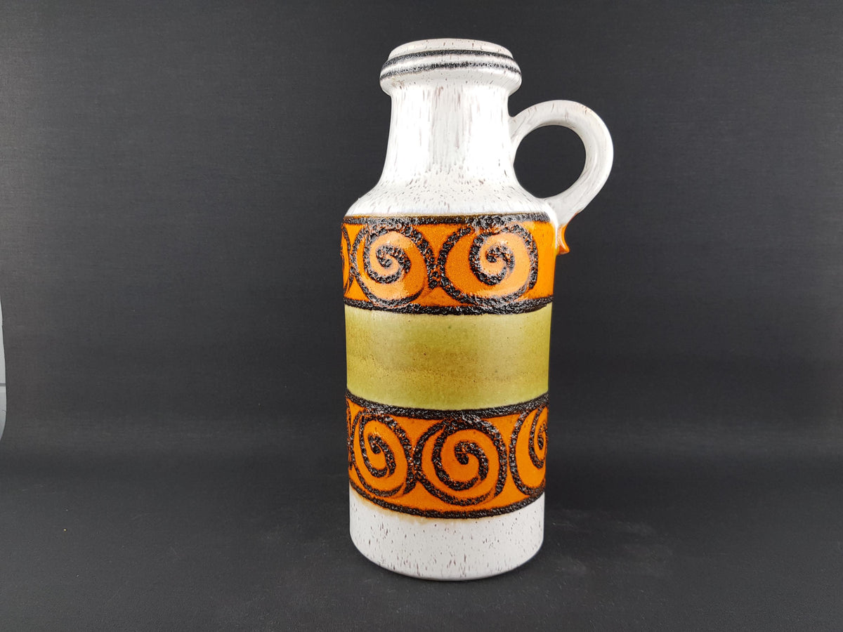 Vintage SCHEURICH KERAMIK Fat Lava Vase with Swirls decor 407 35 West German Pottery 1970s
