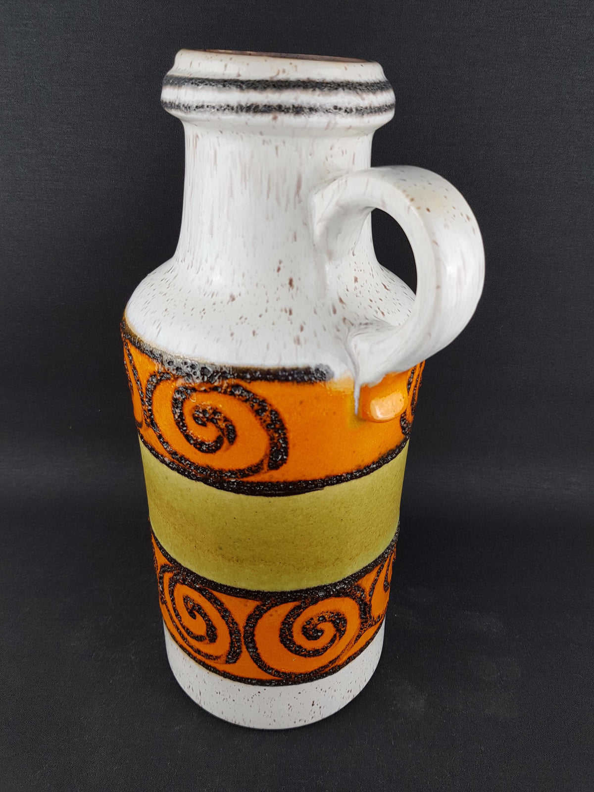 Vintage SCHEURICH KERAMIK Fat Lava Vase with Swirls decor 407 35 West German Pottery 1970s