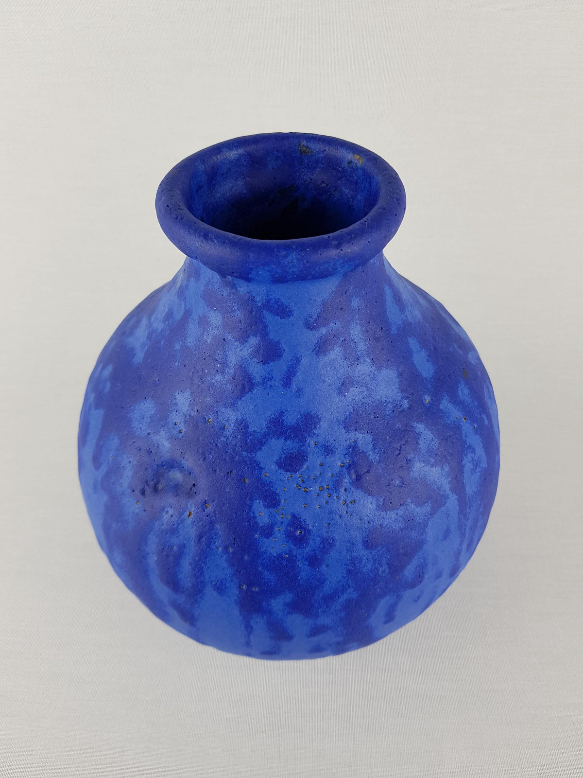 Vintage HARTWIG HEYNE TÖPFEREI (Hey) Yves Klein Blue Ceramic Vase - West German Pottery 1960-70s