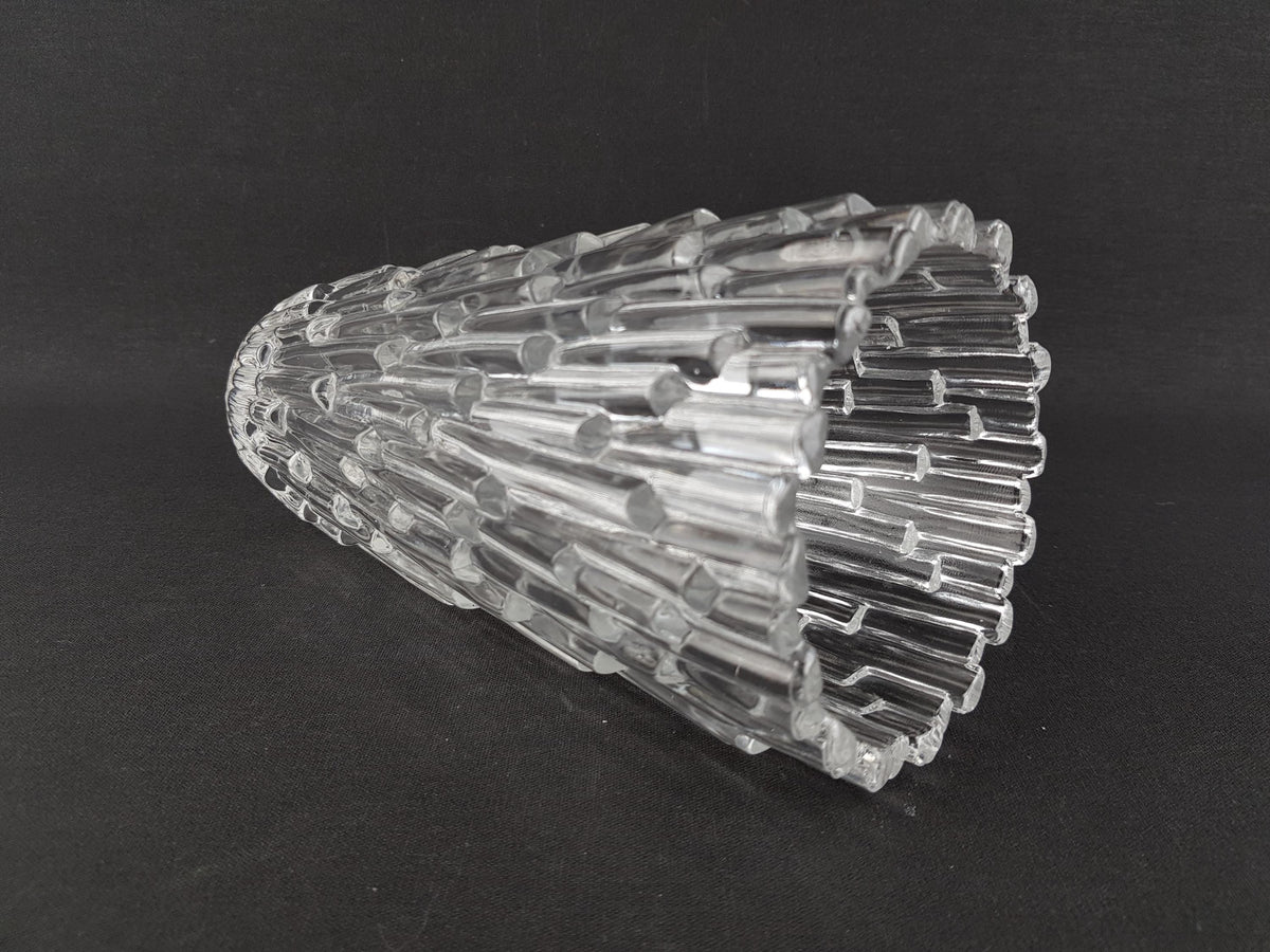 Vintage PEILL UND PUTZLER Crystal Clear Pipes Glass Vase West Germany 1960s 1970s