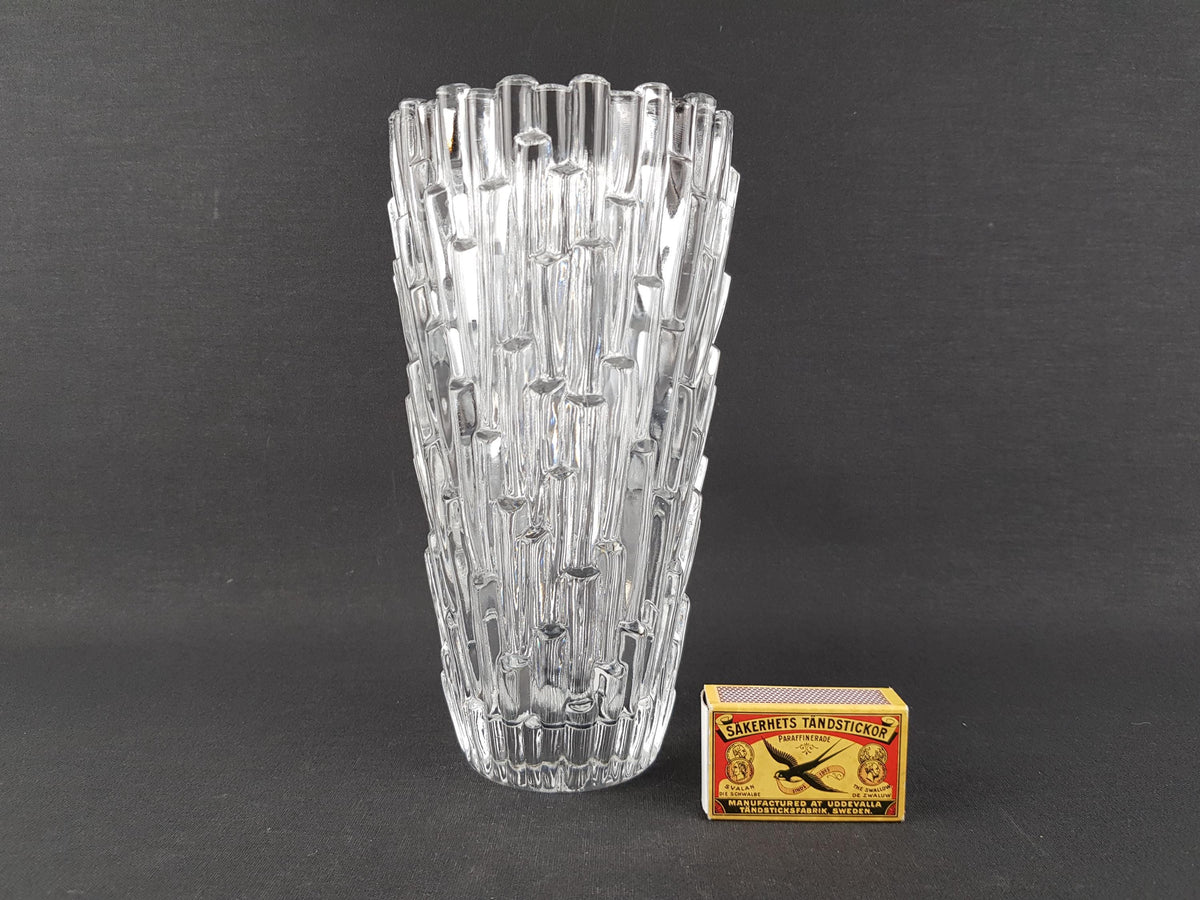 Vintage PEILL UND PUTZLER Crystal Clear Pipes Glass Vase West Germany 1960s 1970s