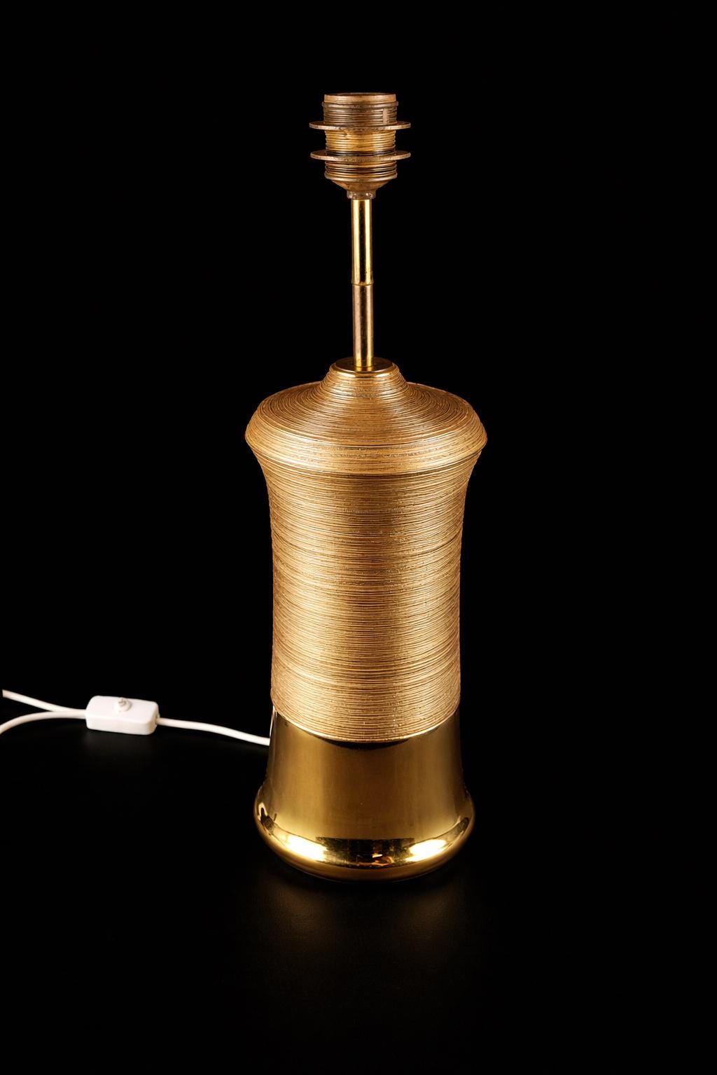 Vintage Italian BITOSSI for Bergboms Sweden, Ceramic Table Lamp – Gold Glaze – Mid Century Modern – Made in Italy 1960-70