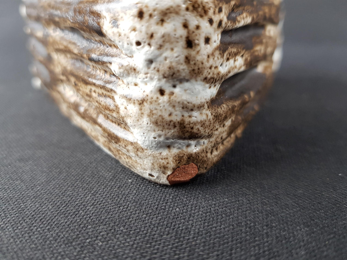 Vintage CARSTENS TONNIESHOF KERAMIK Brown Triangular Fat Lava Vase 7787 15 West German Pottery 1970s
